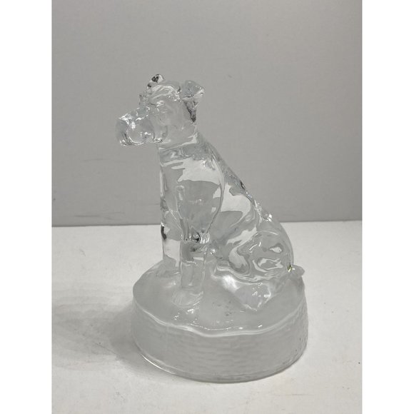 Vintage Cristal D Arques Lead Crystal Dog Figurine with Frosted Base - Picture 2 of 7